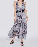 MAUGE GEOMETRIC PRINTED BACKLESS MAXI DRESS  image number null